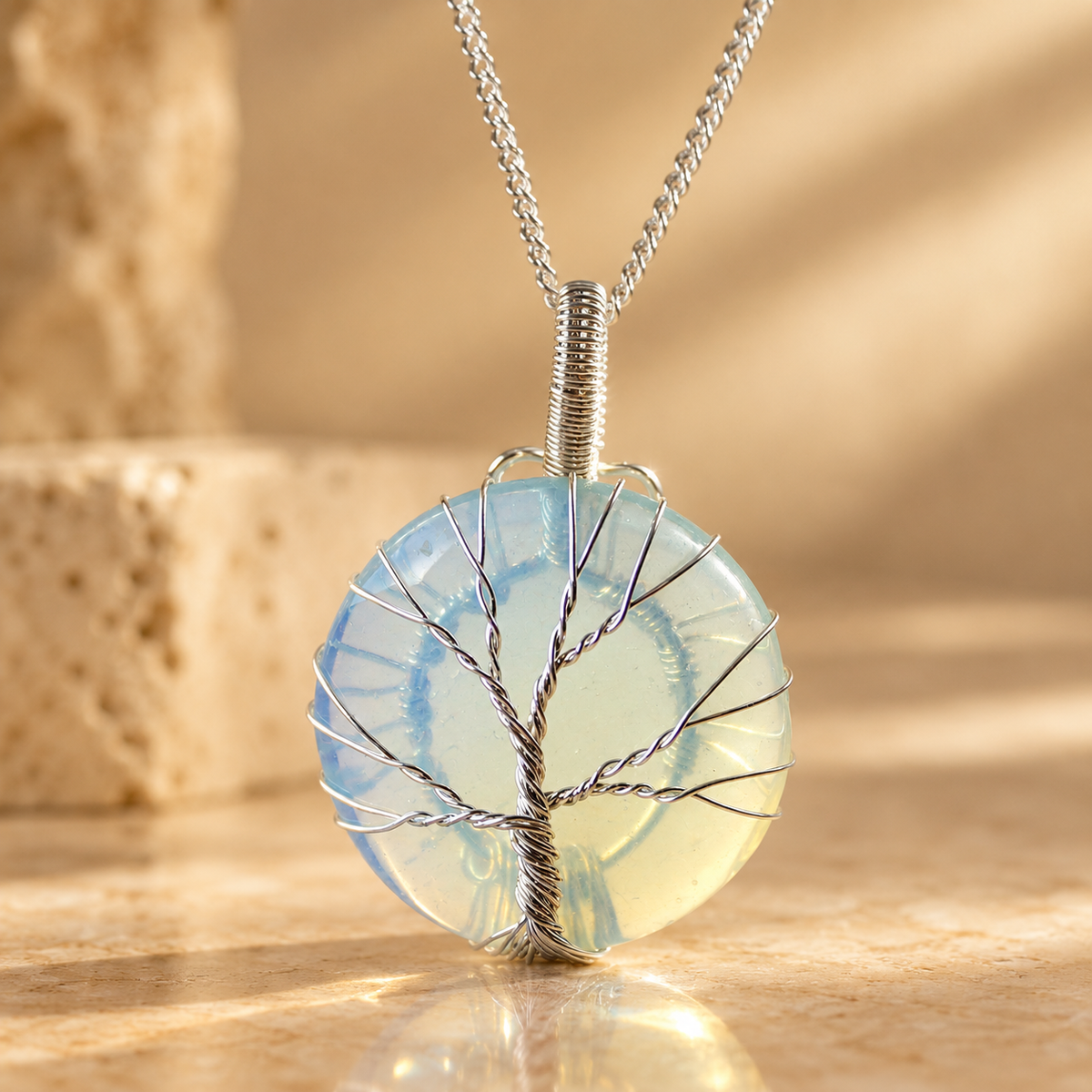 Collier arbre de vie en opalite