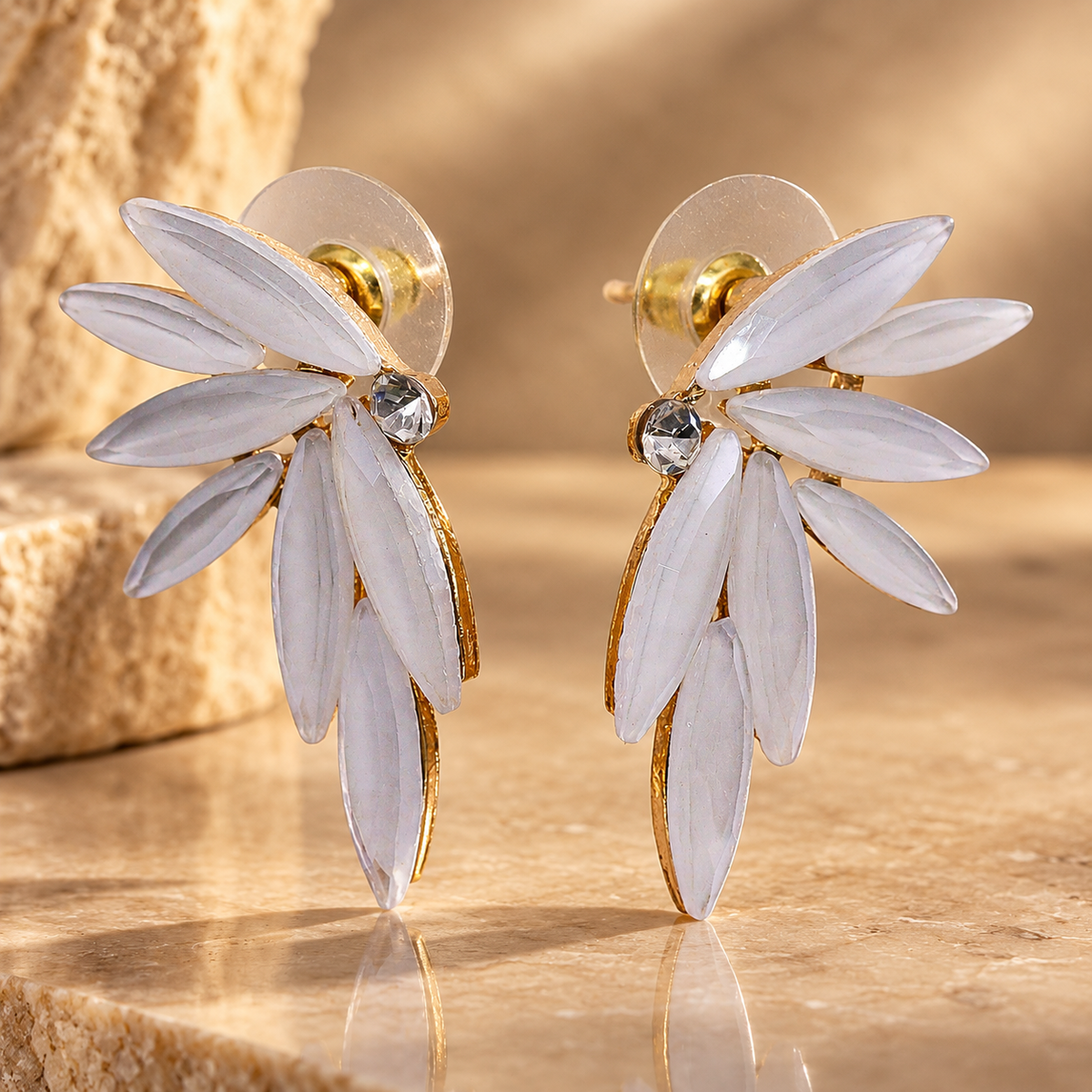 Boucles d’oreilles fées en verre, perle