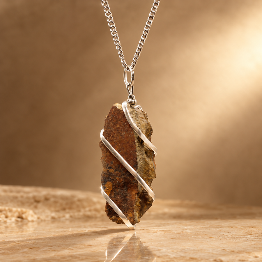 Collier de gemmes en cascade, œil de tigre brut