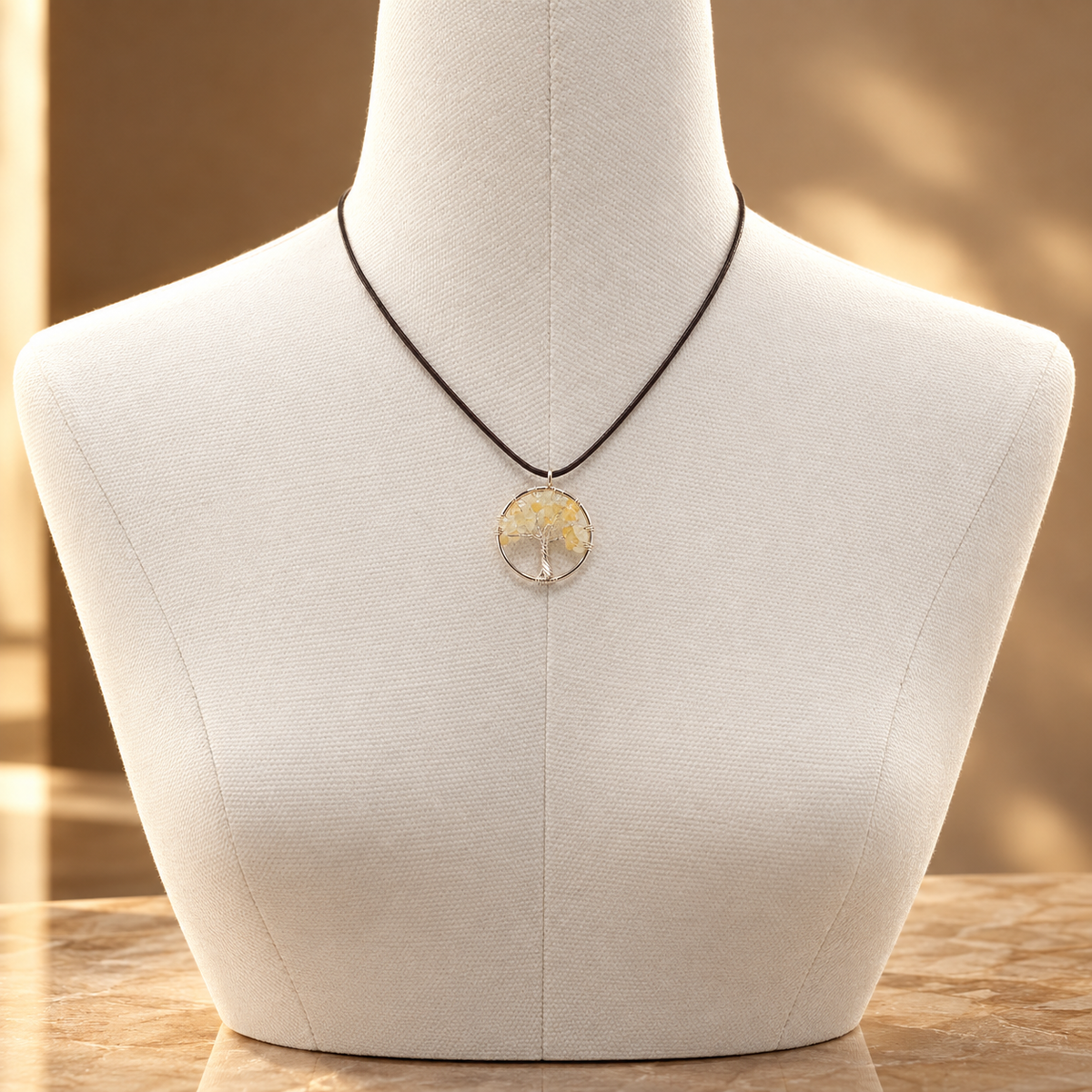 Pendentif arbre de vie en cornaline — vue 2