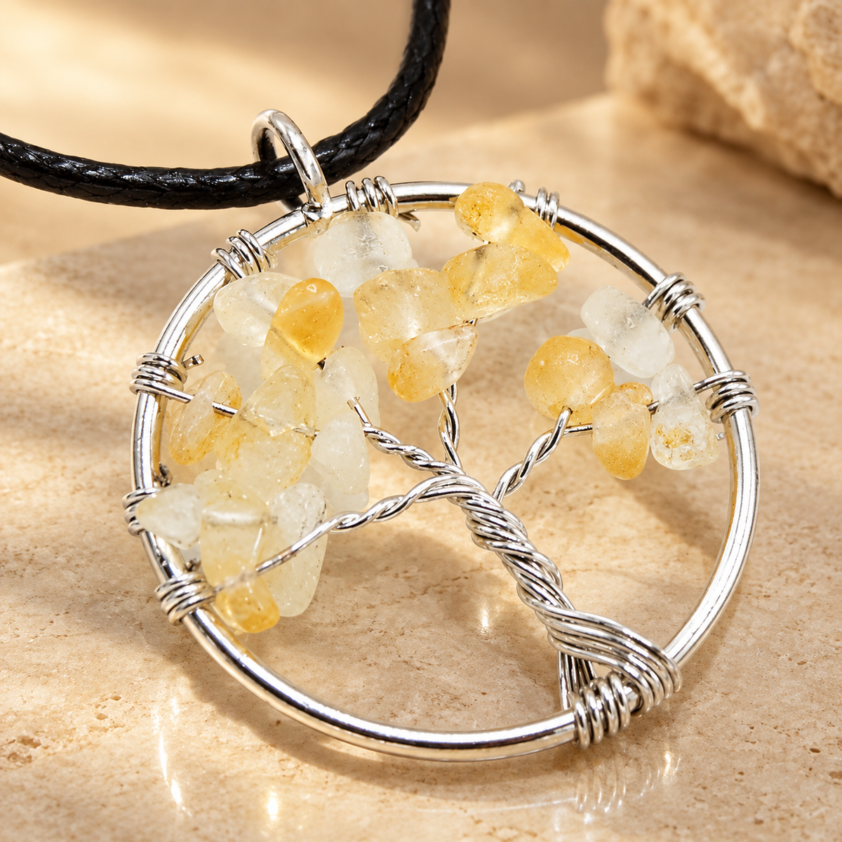 Pendentif arbre de vie en cornaline