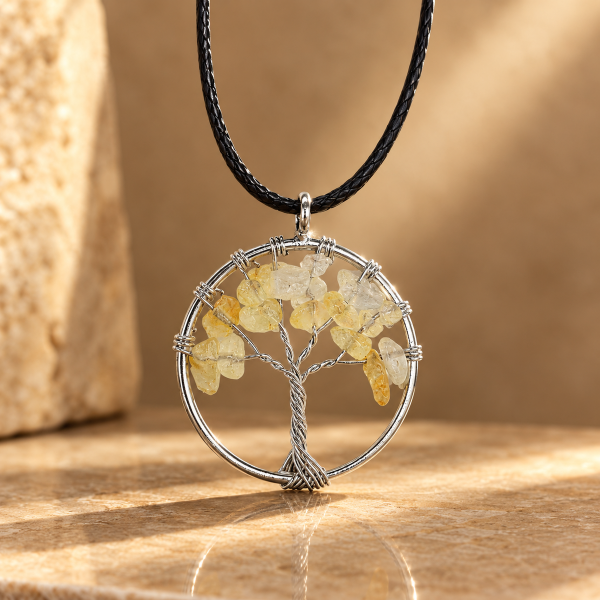 Pendentif arbre de vie en cornaline — vue 3