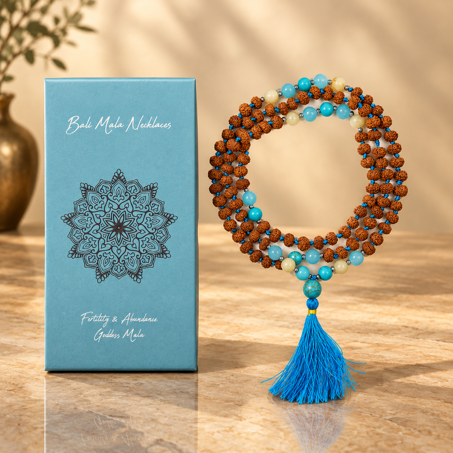 Mala de Bali en rudraksha, fertilité et abondance