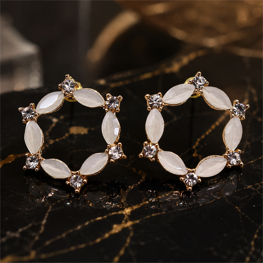 Boucles d’oreilles anneaux en verre, perle