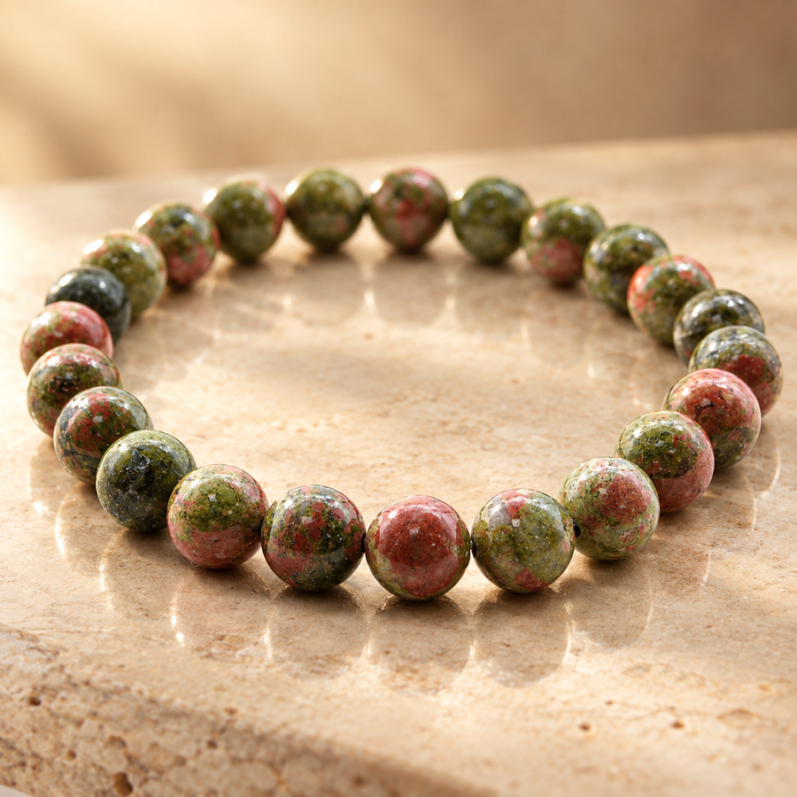Bracelet en perles de jaspe vert