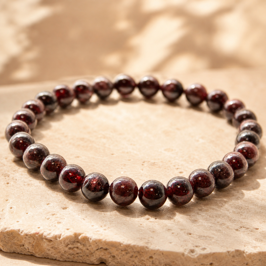 Bracelet en perles de grenat