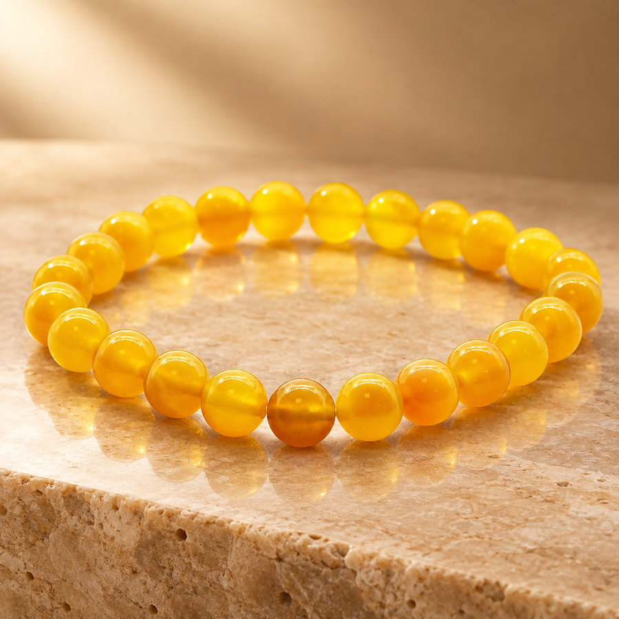 Bracelet en perles de cristal de miel