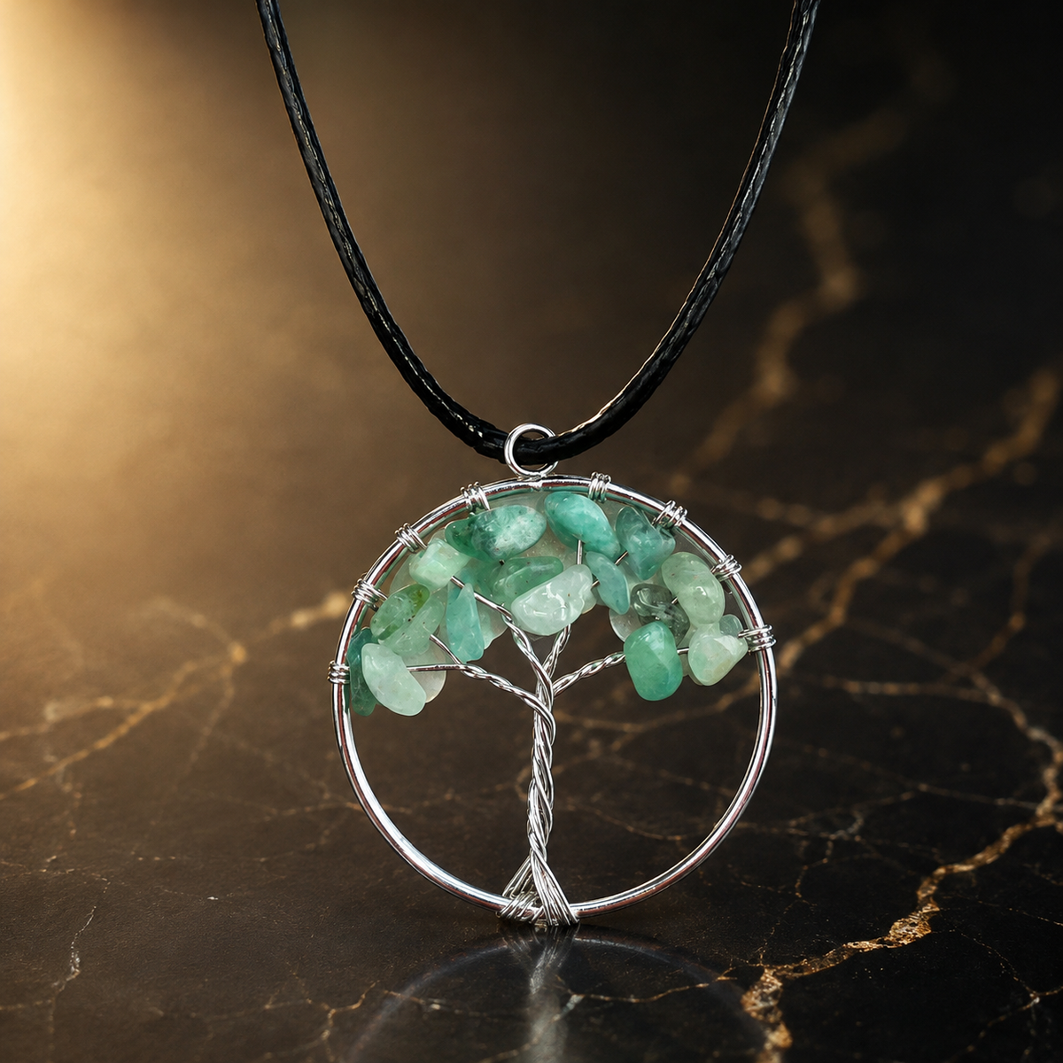 Pendentif arbre de vie en jade — vue 2