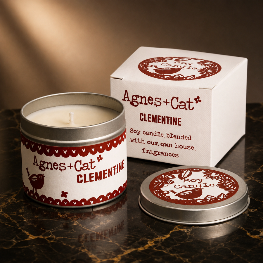 Bougie Clémentine en pot métal 200 g
