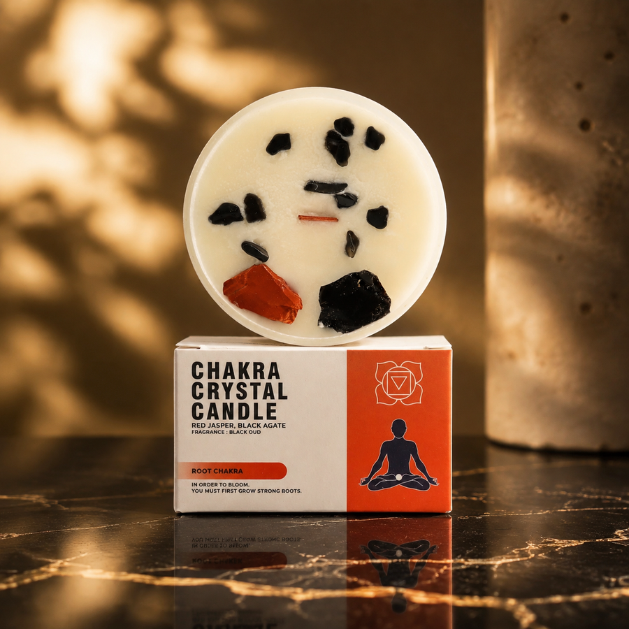 Bougie de cristal chakra racine