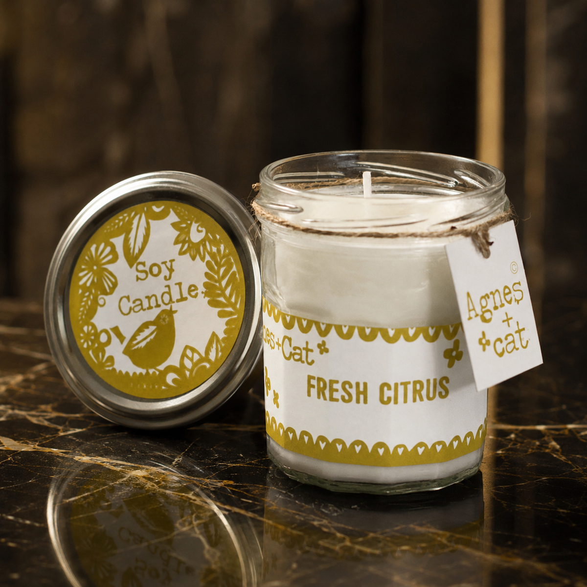 Bougie Agrumes en pot de verre 220 g