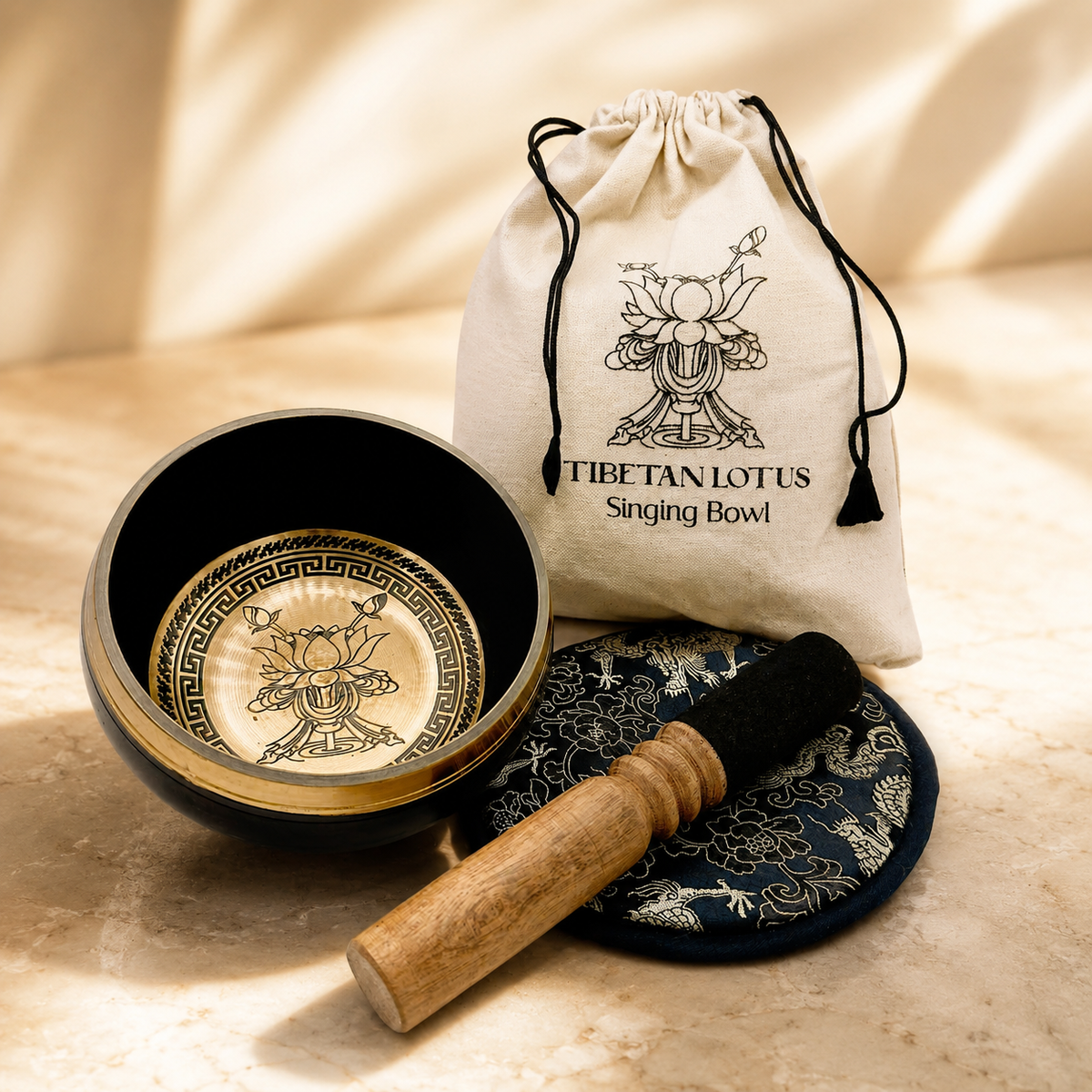 Bol chantant en coffret fleur de lotus 14 cm