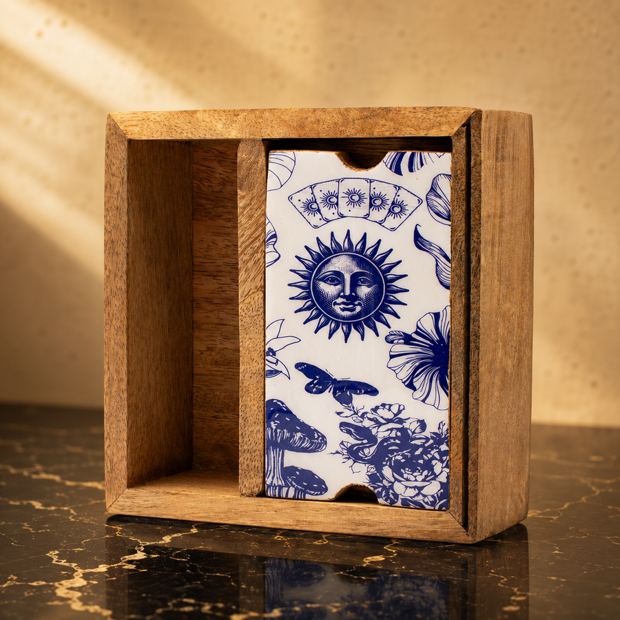 Coffret de tarot et porte-cartes, deux compartiments
