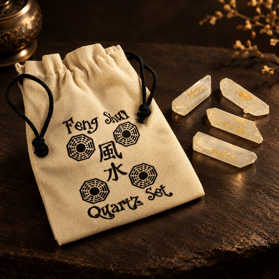 Ensemble de quatre quartz naturels Feng Shui