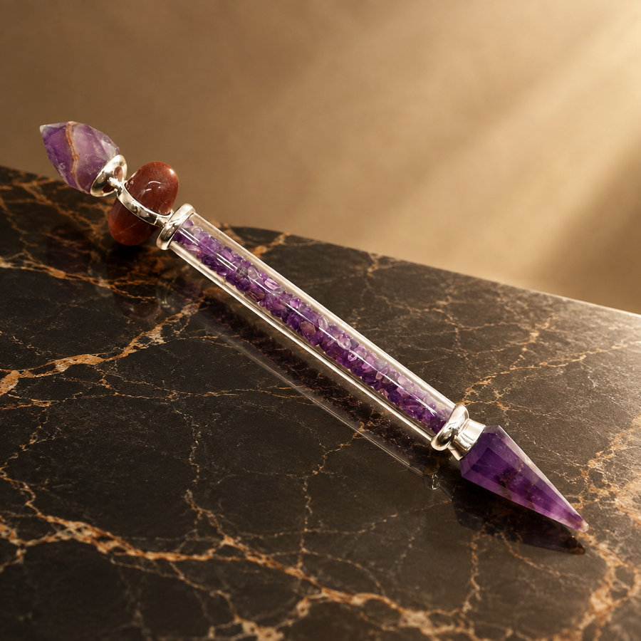 Baguette Shiva Lingam en améthyste, réussite