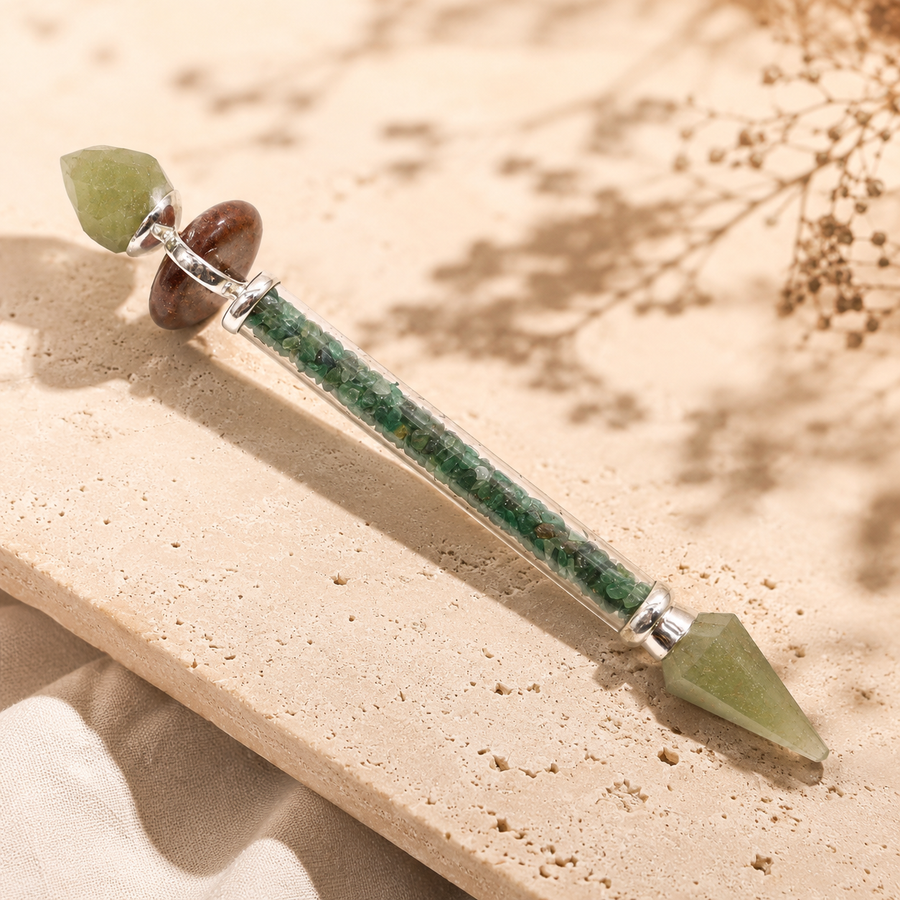 Baguette Shiva Lingam en aventurine verte, bonheur