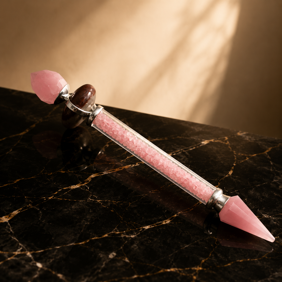 Baguette Shiva Lingam en quartz rose, amour