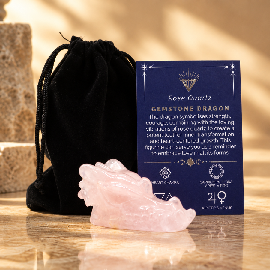 Tête de dragon en quartz rose 6 cm