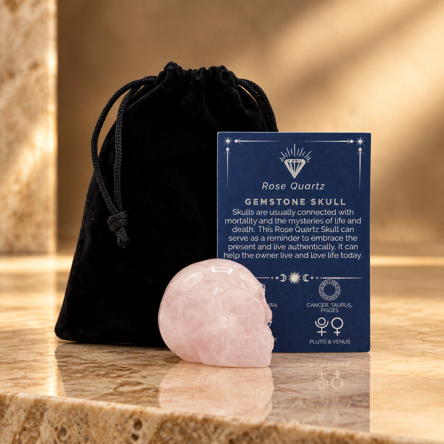 Crâne en quartz rose 5 cm