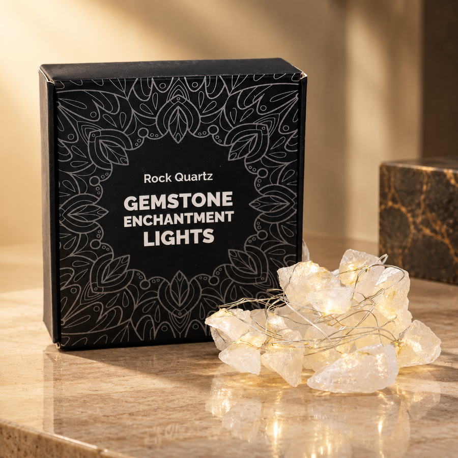 Guirlande lumineuse de gemmes en cristal de roche