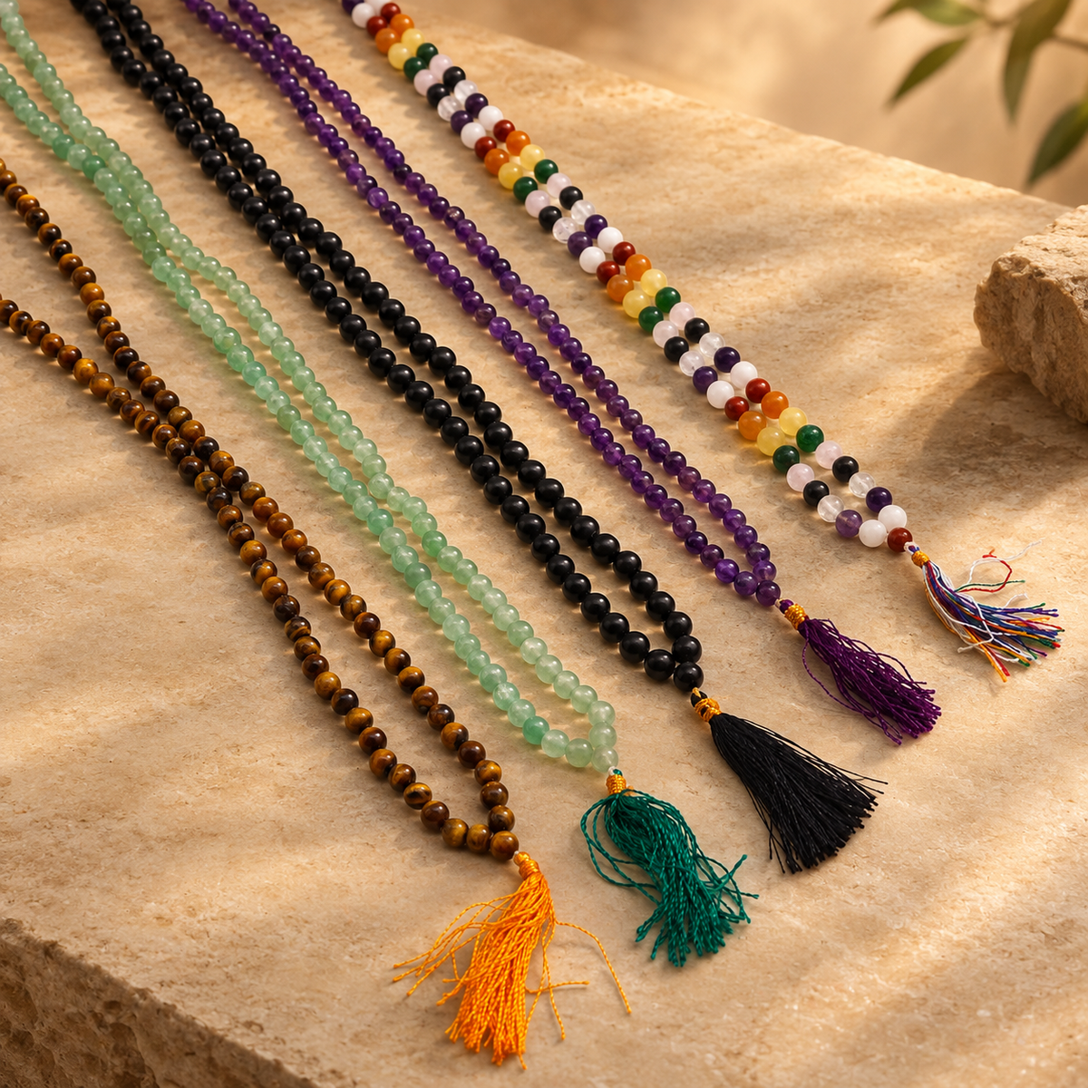 Mala en agate noire, 108 perles — vue 3