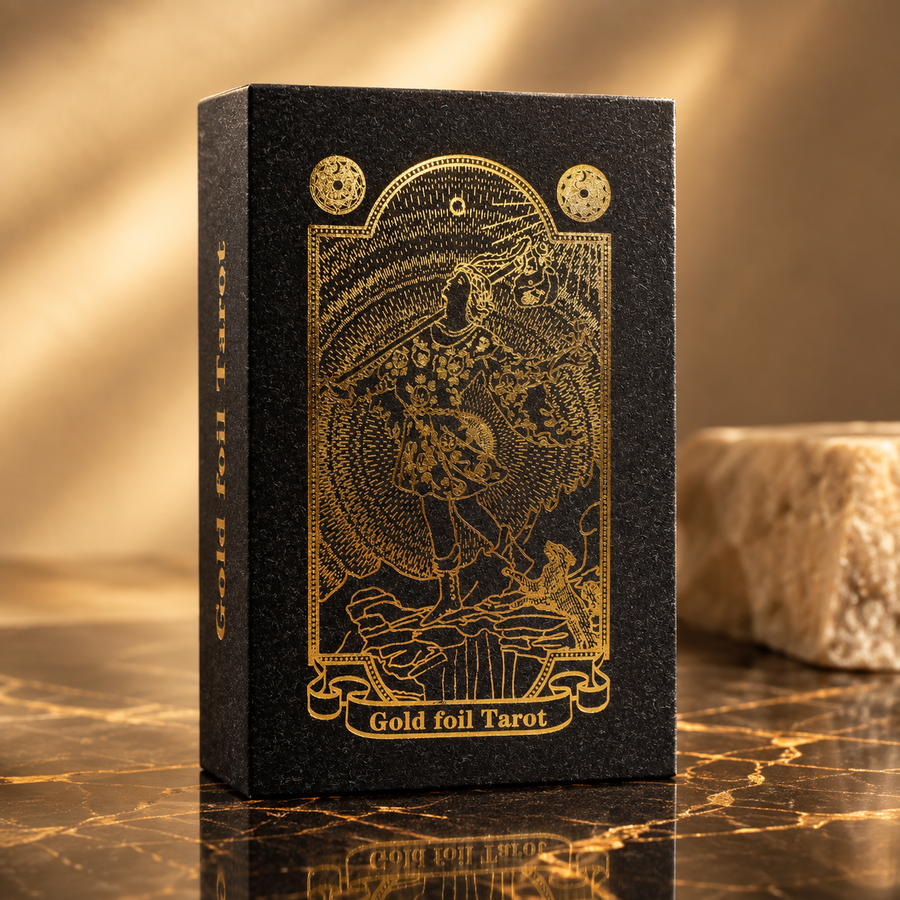 Jeu de tarot doré en coffret cadeau