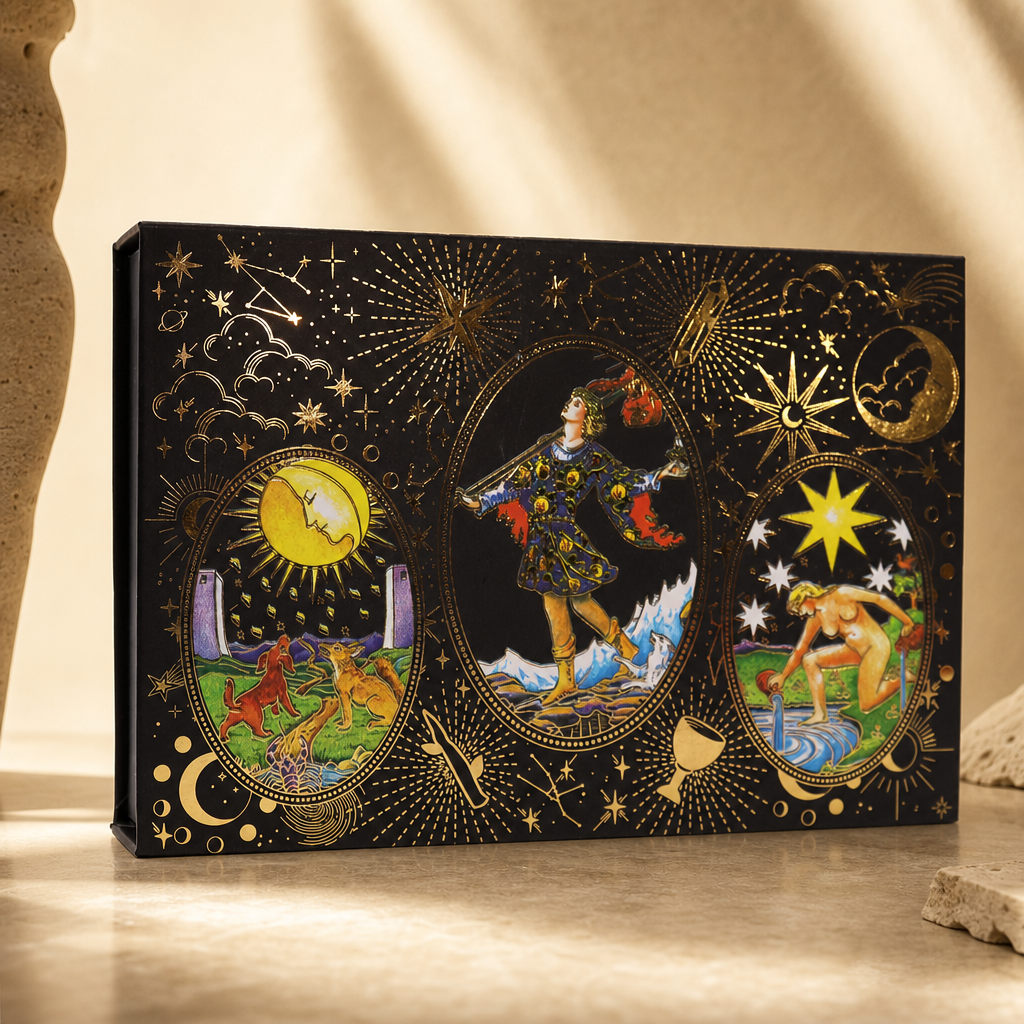 Jeu de tarot Que la magie commence, à feuille dorée
