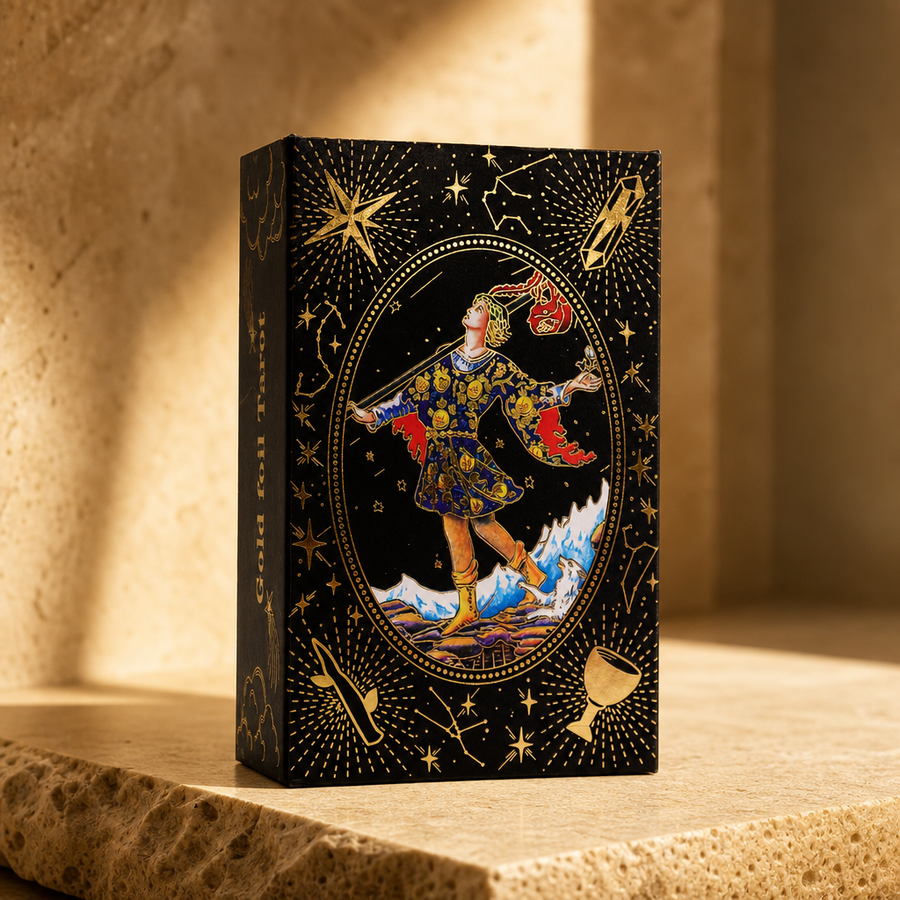 Jeu de tarot Que la magie commence, doré en coffret