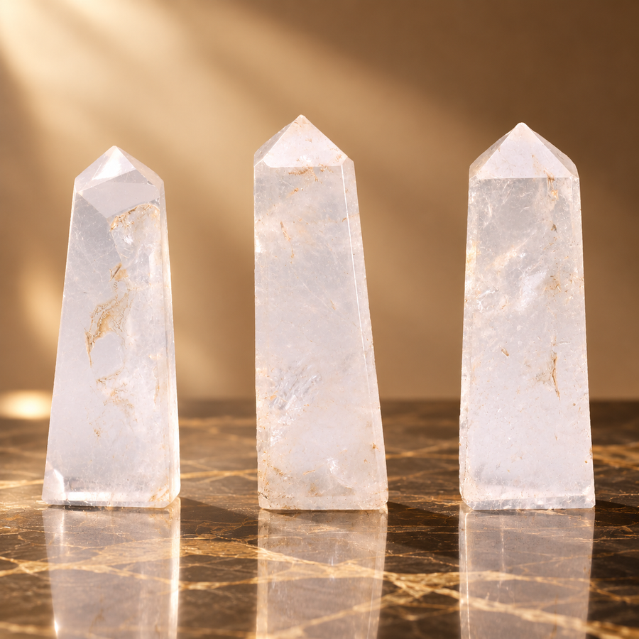Obélisque en cristal de roche 5 cm