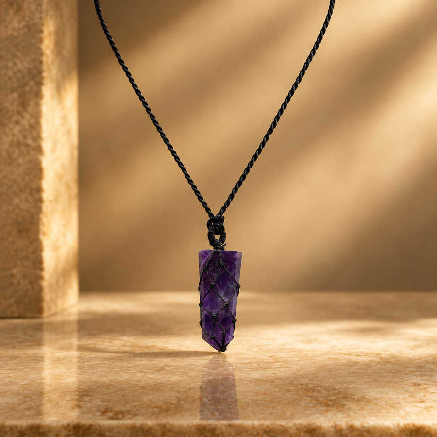 Pendentif pointe plate en améthyste
