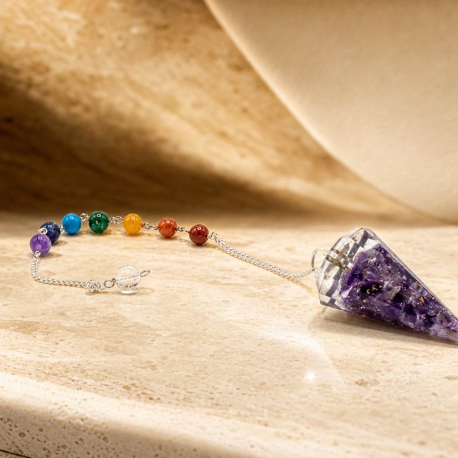 Pendule d’orgonite aile d’ange
