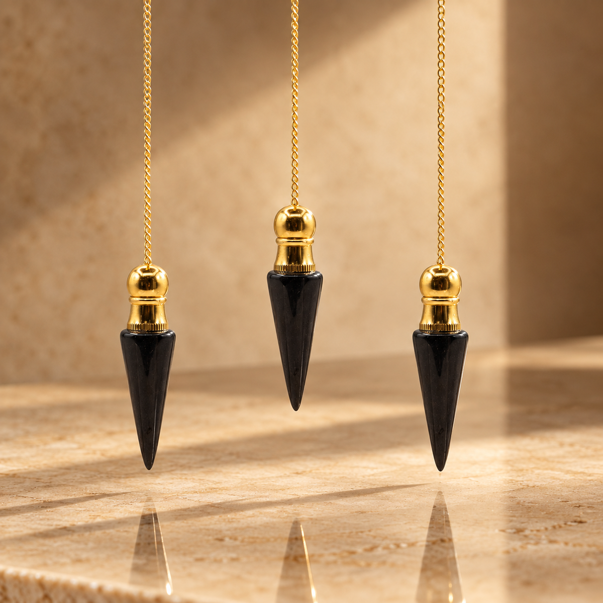 Pendule de la vérité en agate noire, doré