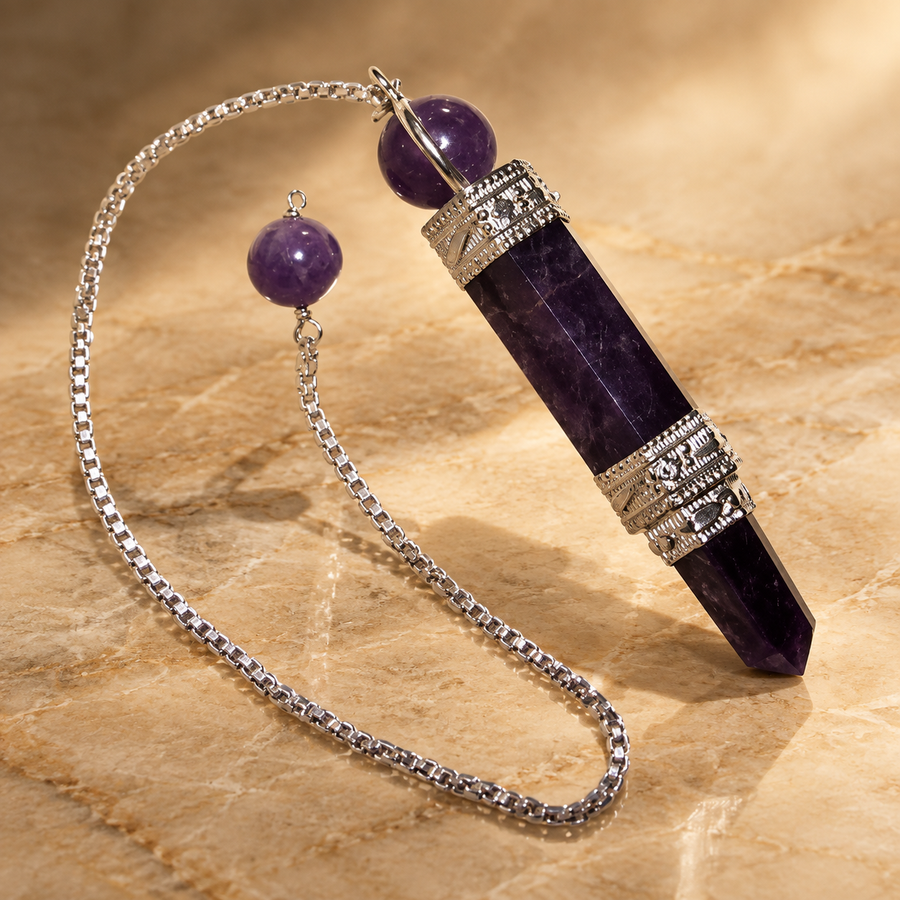 Pendule à trois pièces en améthyste