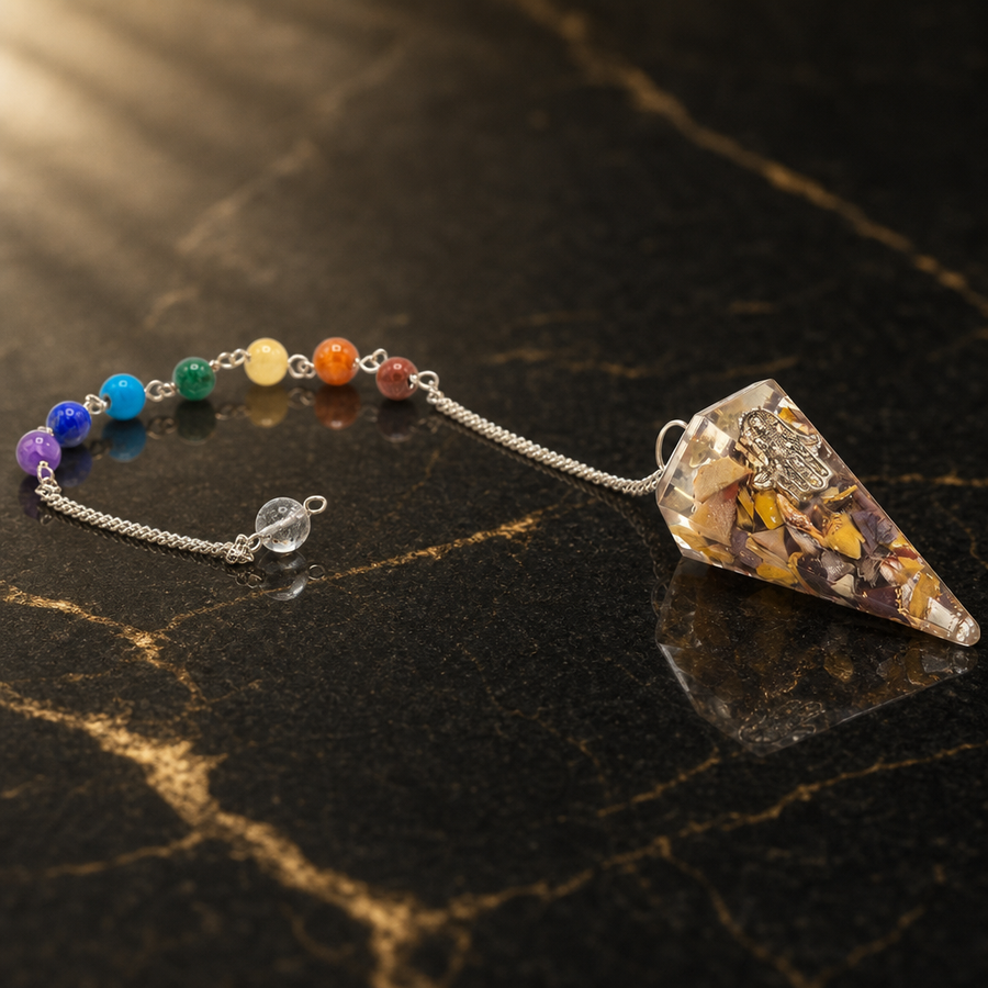 Pendule d’orgonite main de Fatma