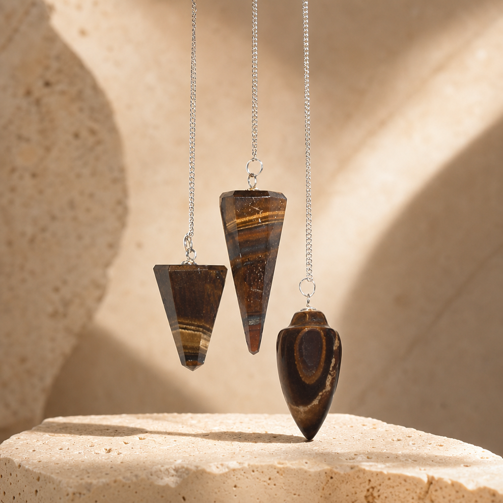 Kit baby witch, protection et premiers rituels — pendule en œil de tigre