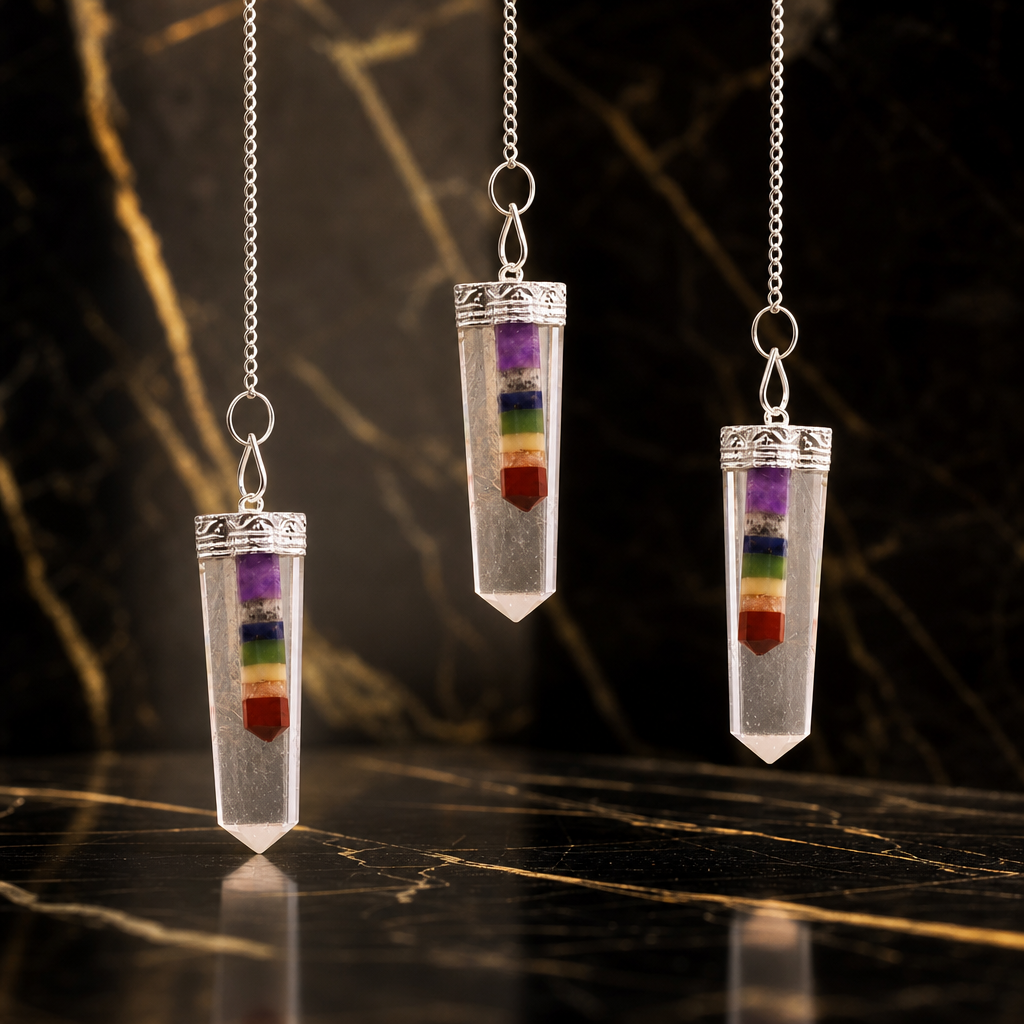 Pendule en cristal sept chakras — vue 2