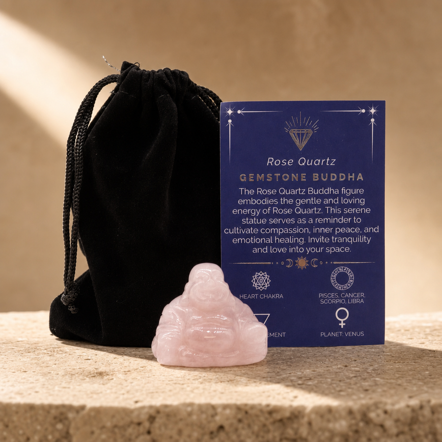 Bouddha en quartz rose 4 cm