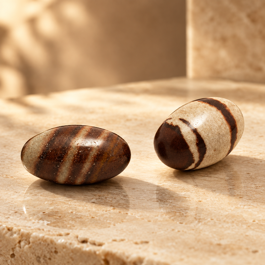 Pierre Lingam de la Narmada 5 cm, lot de 2