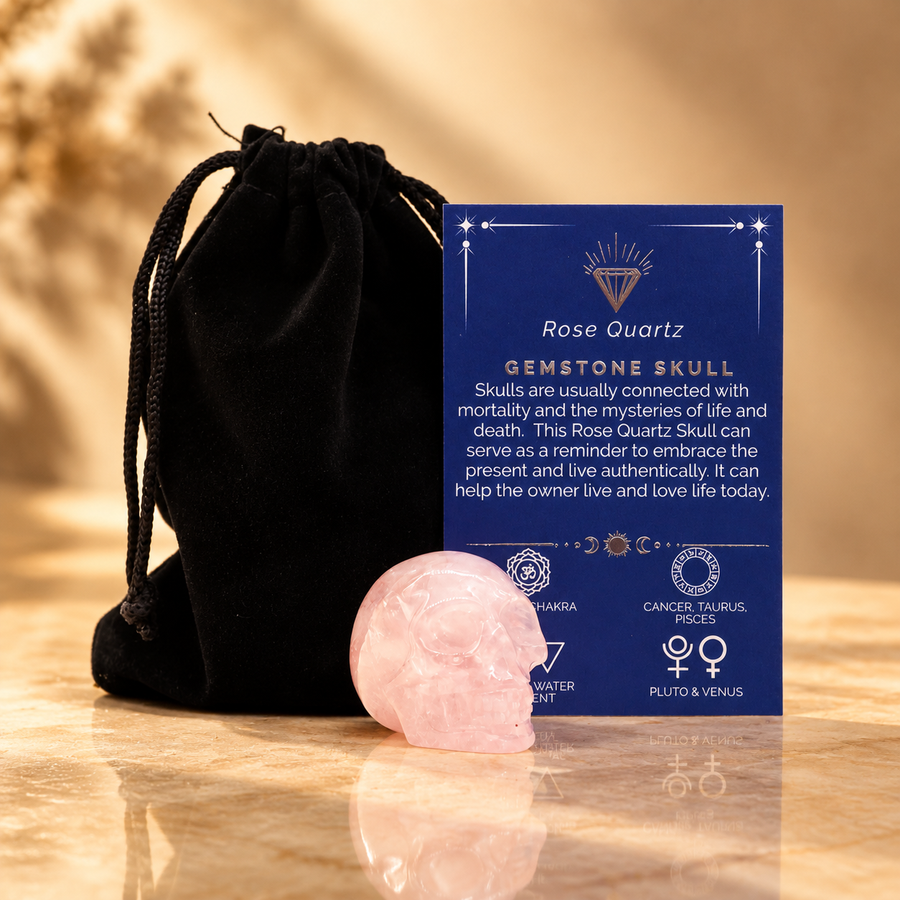 Crâne en quartz rose 4 cm