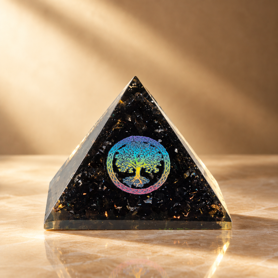Petite pyramide d’orgonite arbre de vie 5 cm