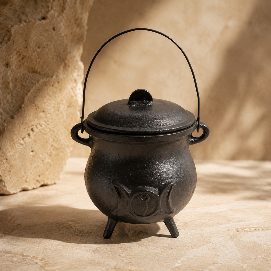 Chaudron de fonte triple lune 23 × 18 cm