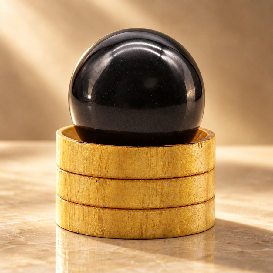 Sphère en tourmaline sur socle 40 mm