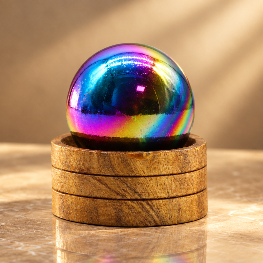 Sphère en améthyste sur socle 50 mm