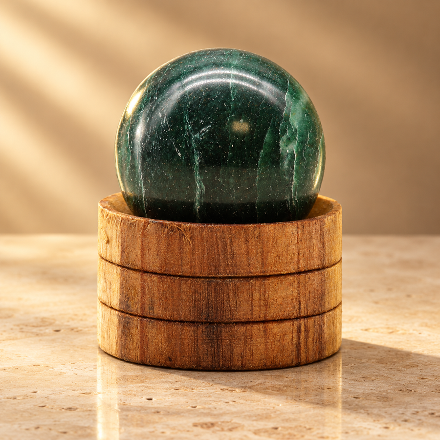 Sphère en jade indien sur socle 40 mm