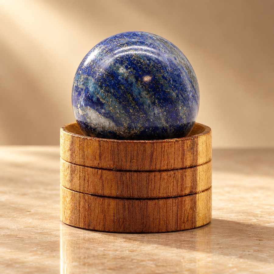 Sphère en lapis-lazuli d’Afghanistan sur socle 40 mm